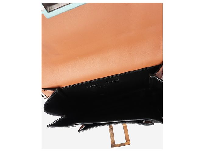Proenza Schouler Clutch in pelle esotica a righe marrone - vista 5