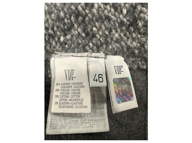 Autre Marque VDP Club Grauer Cashmere-Cardigan mit Pailletten - Ansicht 13