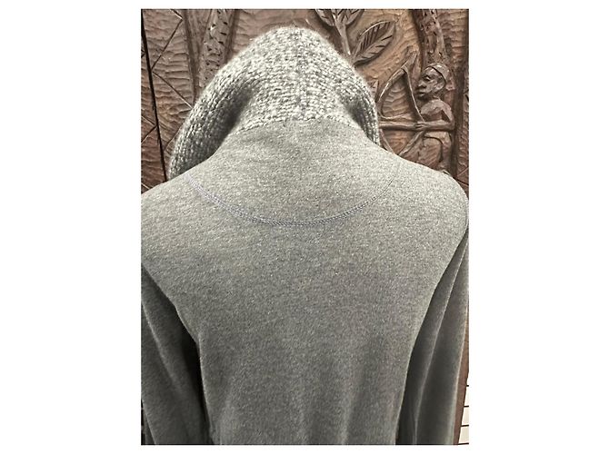 Autre Marque VDP Club Grauer Cashmere-Cardigan mit Pailletten - Ansicht 6