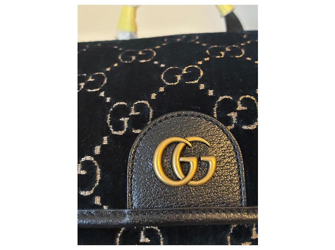 Zaino Gucci Velvet GG Monogram in velluto blu - vista 3