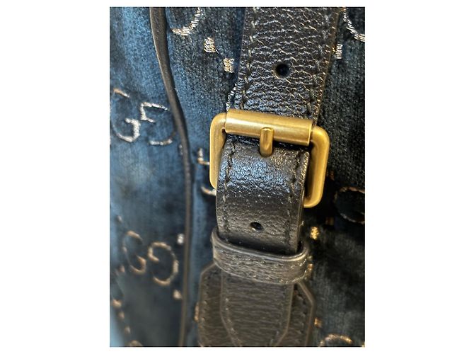 Zaino Gucci Velvet GG Monogram in velluto blu - vista 4