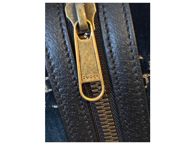 Zaino Gucci Velvet GG Monogram in velluto blu - vista 7