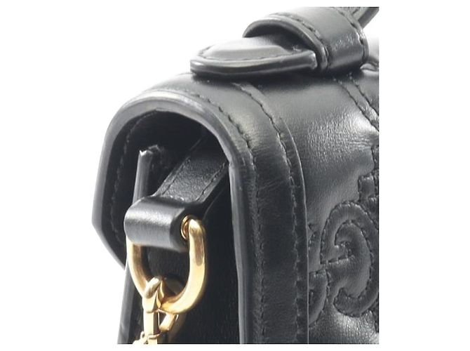 Borsa a mano piccola in pelle matelassé GG nera di Gucci Nero - vue 12