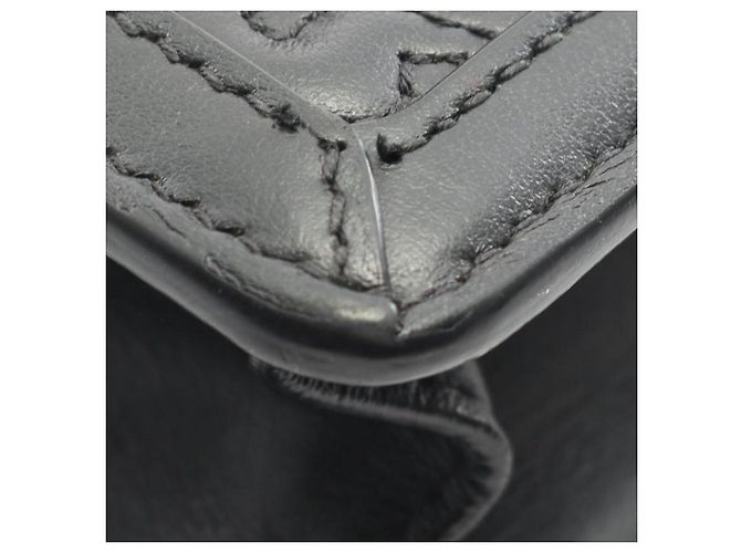 Borsa a mano piccola in pelle matelassé GG nera di Gucci Nero - vue 14