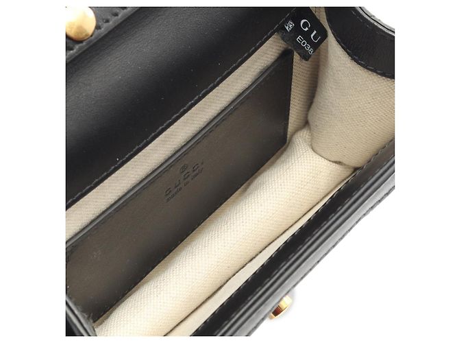 Borsa a mano piccola in pelle matelassé GG nera di Gucci Nero - vue 3