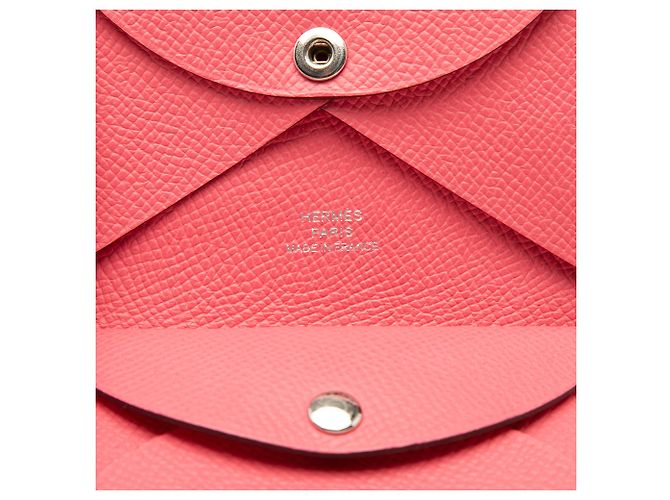 Billetera Duo Calvi en Epsom Rosa de Hermès - vista 6