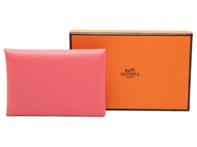 Billetera Duo Calvi en Epsom Rosa de Hermès - vista 8