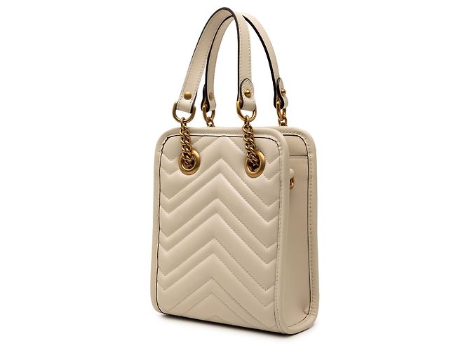 Bolsa de couro matelassé Mini GG Marmont marrom da Gucci Bege - vista 2