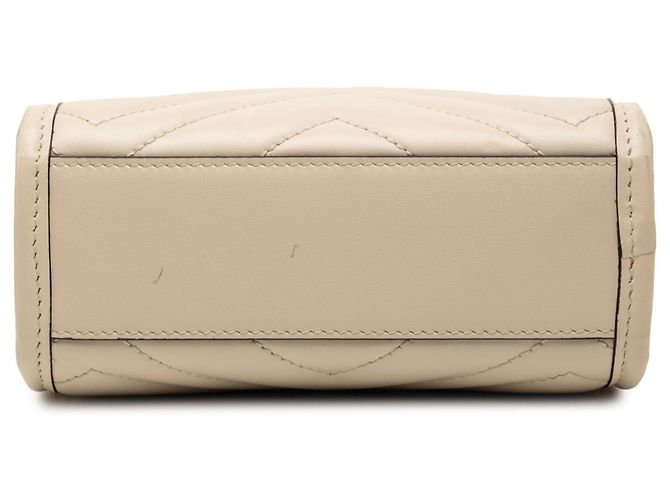 Bolsa de couro matelassé Mini GG Marmont marrom da Gucci Bege - vista 3