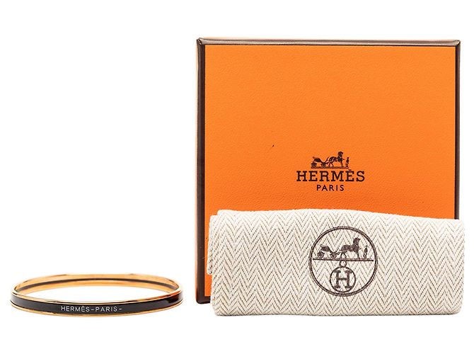 Bracciale uni in smalto nero extra stretto Hermès 62 - vista 7