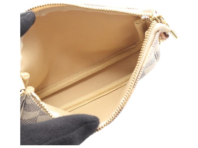 Mini Pochette Accessoires Damier Azur Bianco Louis Vuitton - vista 3