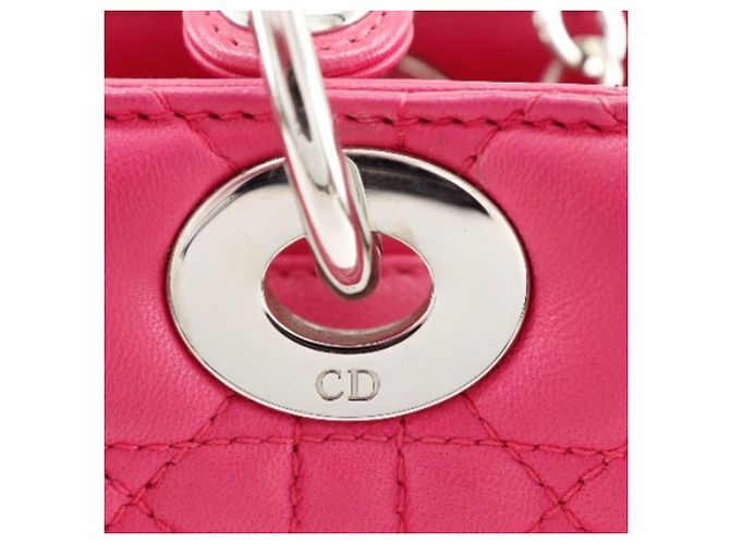 Dior Rosa Medio Cannage Lady Dior in Pelle di Agnello - vista 11