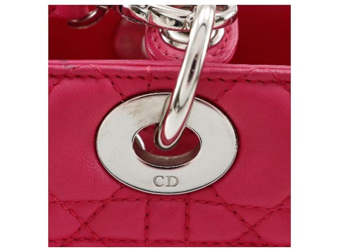 Dior Rosa Medio Cannage Lady Dior in Pelle di Agnello - vista 12