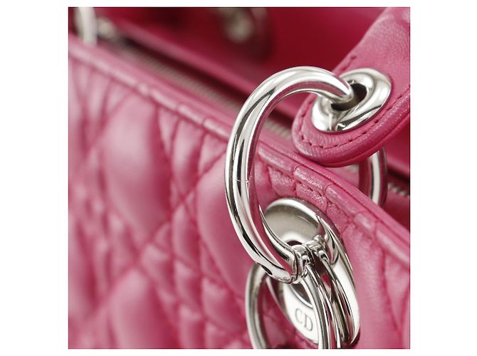 Dior Rosa Medio Cannage Lady Dior in Pelle di Agnello - vista 20