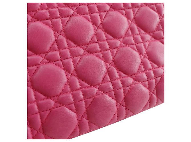 Dior Rosa Medio Cannage Lady Dior in Pelle di Agnello - vista 21