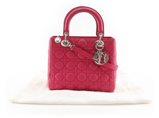 Dior Rosa Medio Cannage Lady Dior in Pelle di Agnello - vista 25