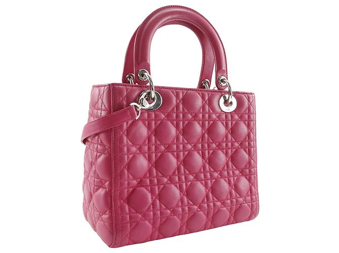 Dior Rosa Medio Cannage Lady Dior in Pelle di Agnello - vista 3