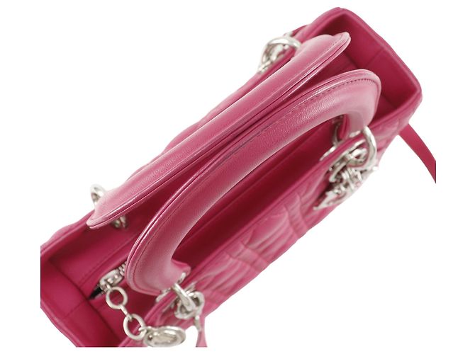 Dior Rosa Medio Cannage Lady Dior in Pelle di Agnello - vista 8