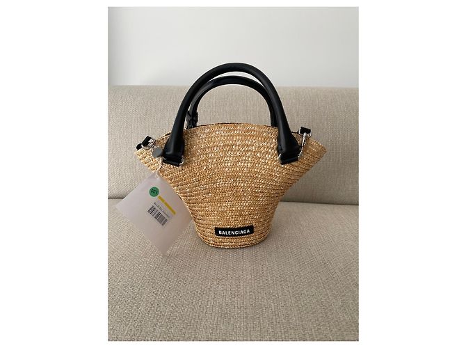 Cesta in Paglia Balenciaga Nero - vista 2