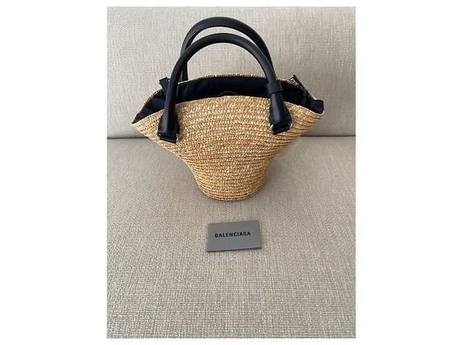 Cesta in Paglia Balenciaga Nero - vista 3