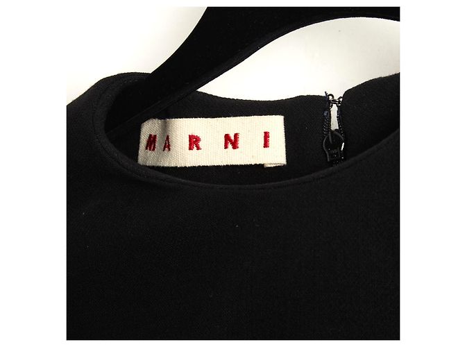 Marni Oversized Set aus schwarzer Wolle Top und Rock FR38 UK10 US8 - Ansicht 2