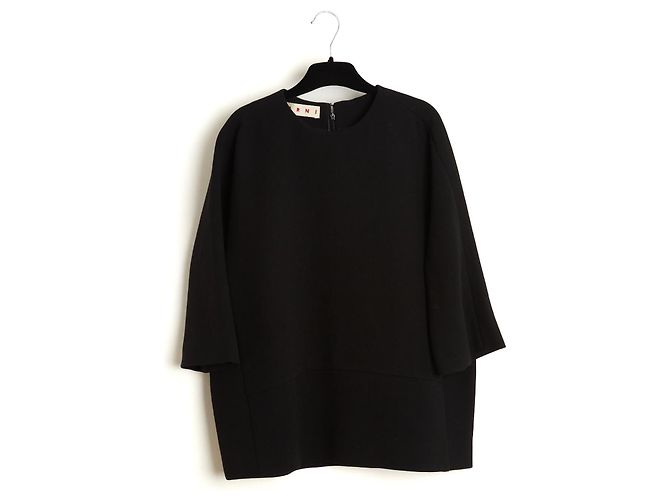 Marni Oversized Set aus schwarzer Wolle Top und Rock FR38 UK10 US8 - Ansicht 3