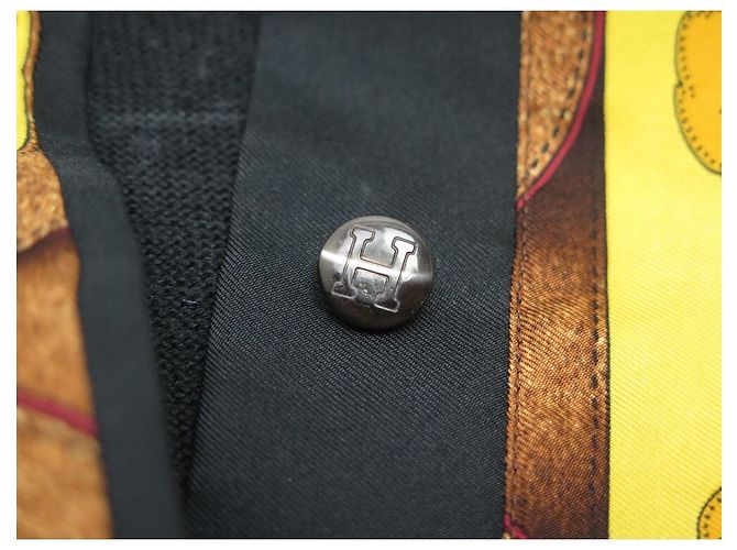 Hermès HERMES CARDIGAN AMAZONEN FESTIVAL L 44 WOLLE SEIDE SCHWARZ STRICKJACKE - Ansicht 13