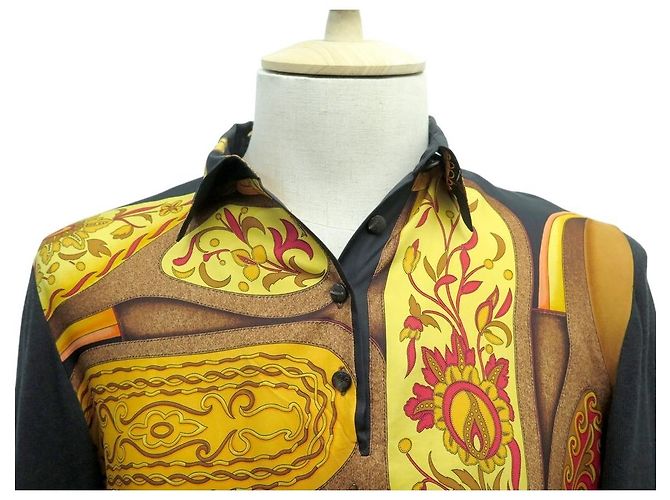 Hermès HERMES CARDIGAN AMAZONEN FESTIVAL L 44 WOLLE SEIDE SCHWARZ STRICKJACKE - Ansicht 2