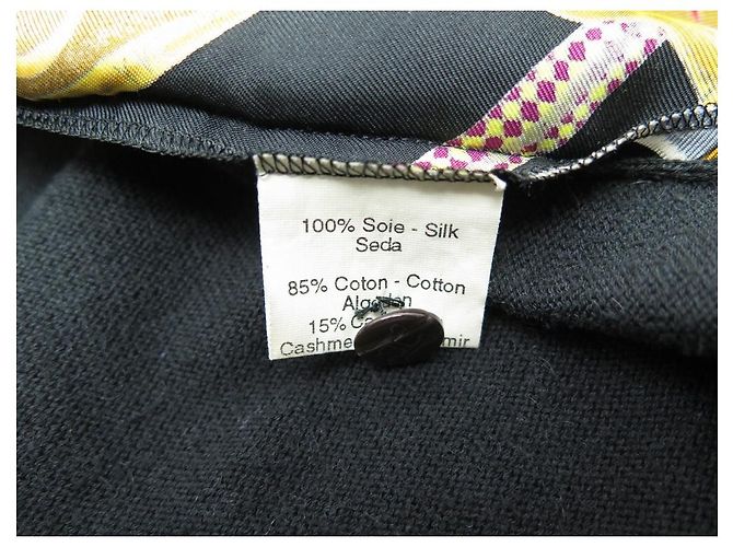 Hermès HERMES CARDIGAN AMAZONEN FESTIVAL L 44 WOLLE SEIDE SCHWARZ STRICKJACKE - Ansicht 6