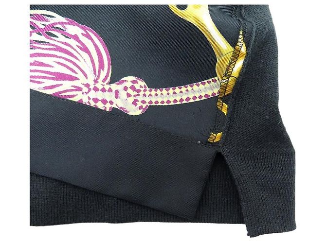 Hermès HERMES CARDIGAN AMAZONEN FESTIVAL L 44 WOLLE SEIDE SCHWARZ STRICKJACKE - Ansicht 9