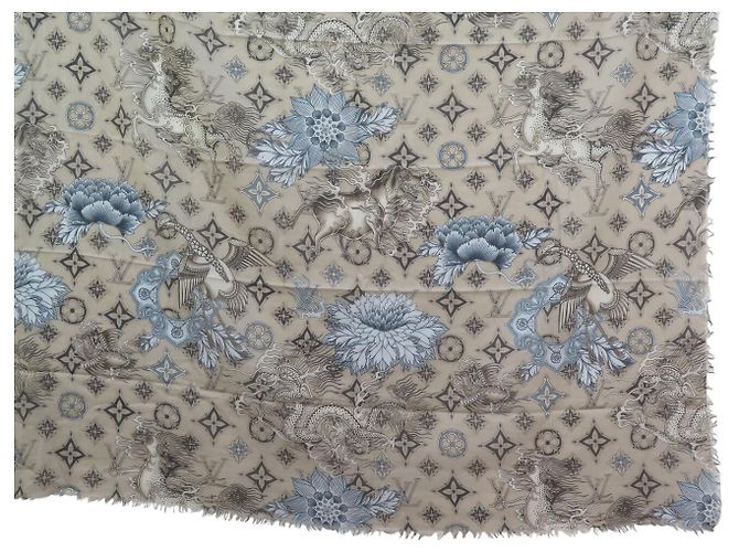 ETOLA LOUIS VUITTON X SCOTT CAMPBELL MONOGRAM TATTOO 2011 BUFANDA DE ALGODÓN Beige - vista 4