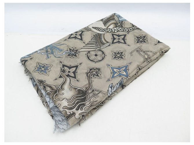 ETOLA LOUIS VUITTON X SCOTT CAMPBELL MONOGRAM TATTOO 2011 BUFANDA DE ALGODÓN Beige - vista 7