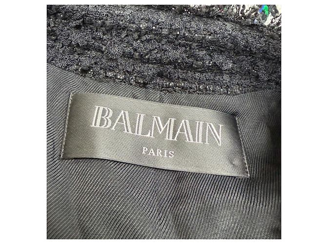 Balmain Tweed Open Blazer in Multicolor Polyamide Multiple colors - view 4