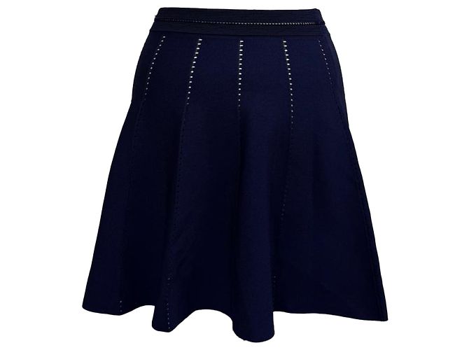 Falda Mini A-Line Sandro en Poliamida Azul Marino - vista 3