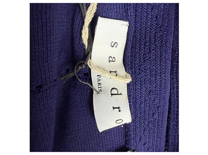 Falda Mini A-Line Sandro en Poliamida Azul Marino - vista 4