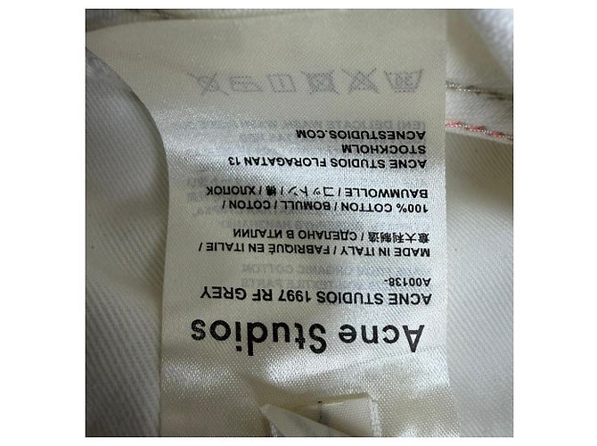 Jeans in cotone bianco con dettagli patchwork di Acne Studios Crudo - vista 4