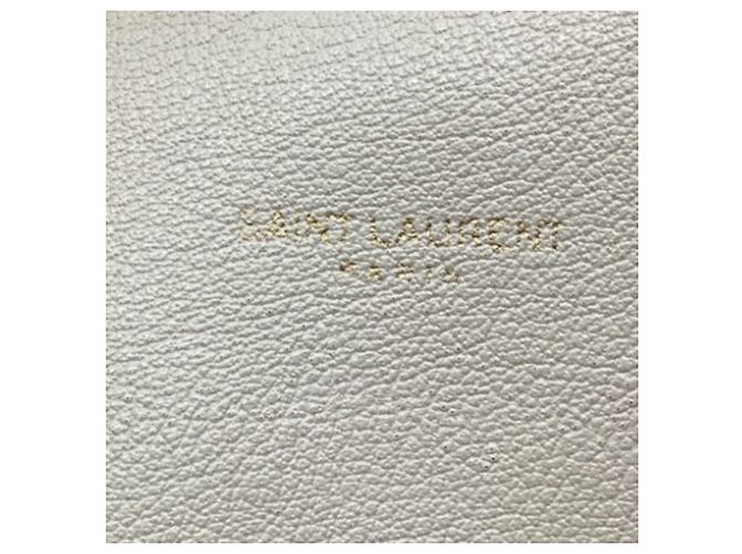Bolsa de compras N/S Saint Laurent em couro bege - vista 13
