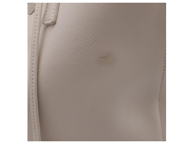 Bolsa de compras N/S Saint Laurent em couro bege - vista 6