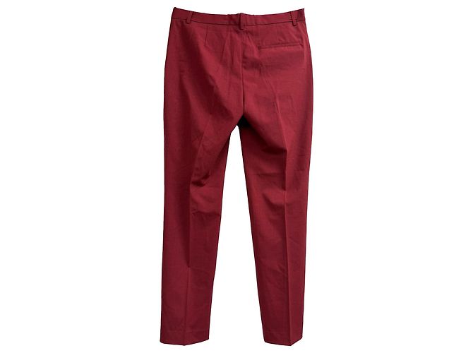 Pantalones rectos de lana burdeos de Theory Roja - vista 2
