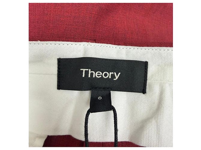 Pantalones rectos de lana burdeos de Theory Roja - vista 3