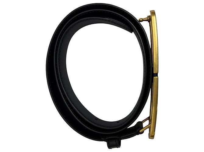 Cintura BB Stretch Balenciaga in pelle nera - vista 2