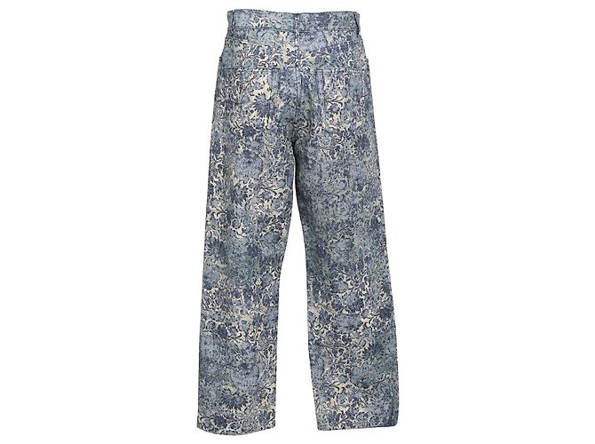 Jeans de pierna recta en denim azul con estampado jacquard Christian Dior - vista 3