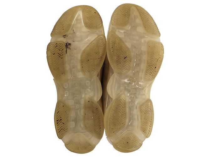 Baskets Balenciaga Triple S à semelle transparente en polyester blanc - vue 5