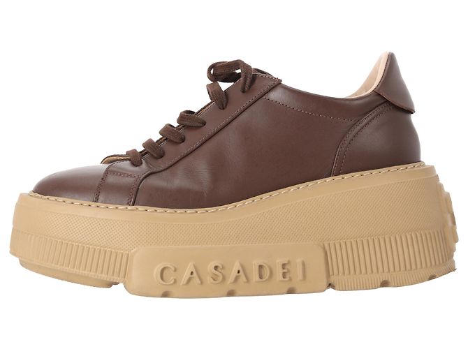 Sneakers platform Nexus Casadei in pelle marrone Rosso - vista 2
