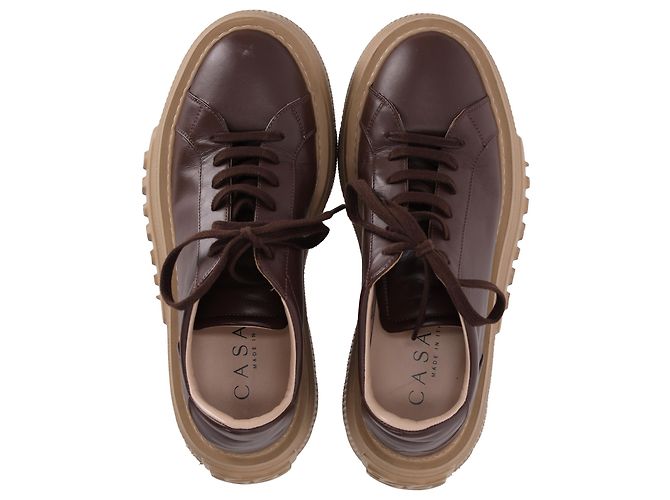Sneakers platform Nexus Casadei in pelle marrone Rosso - vista 7
