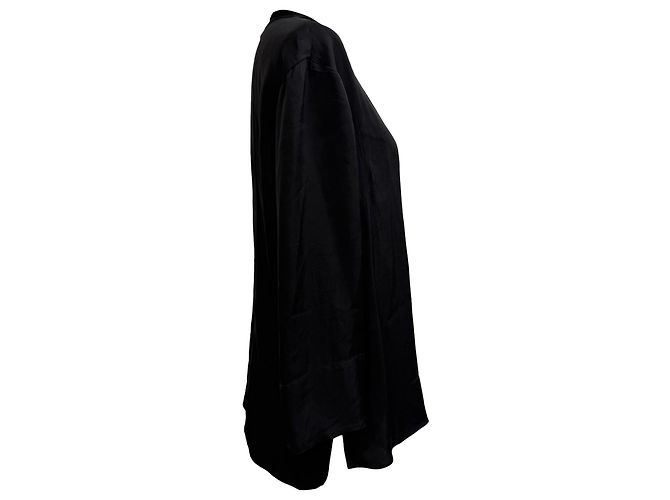 Theory Bluse aus schwarzer Seide - Ansicht 2