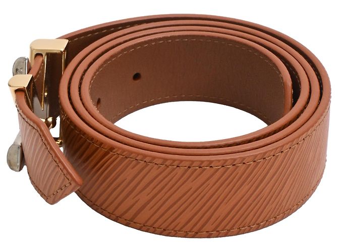 Cinturón Louis Vuitton Twist en cuero Epi marrón Castaño Roja - vista 3