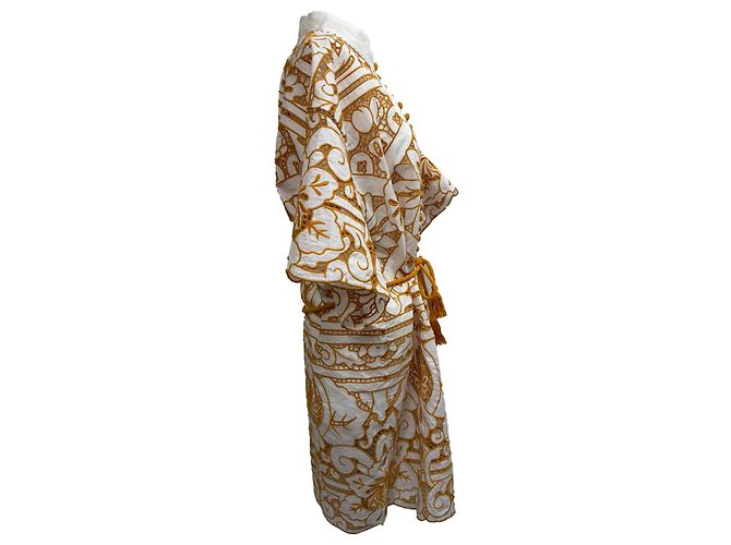 Vestido Mini Broderie Anglaise Zimmermann en Algodón Amarillo Mostaza - vista 2