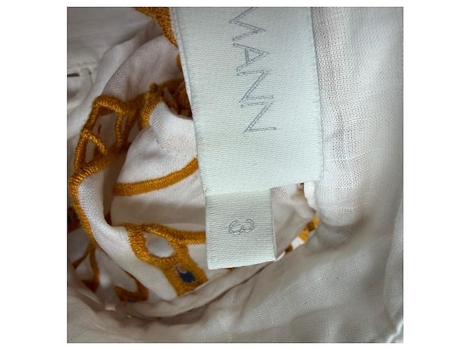 Vestido Mini Broderie Anglaise Zimmermann en Algodón Amarillo Mostaza - vista 6