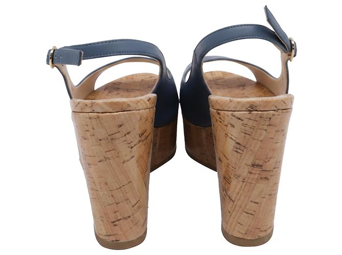 Sandalo con zeppa Riveria Slingback di Stuart Weitzman in pelle blu - vista 5